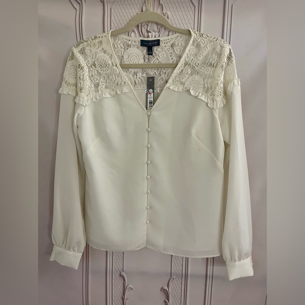 The Limited Cream Lace Detail Blouse